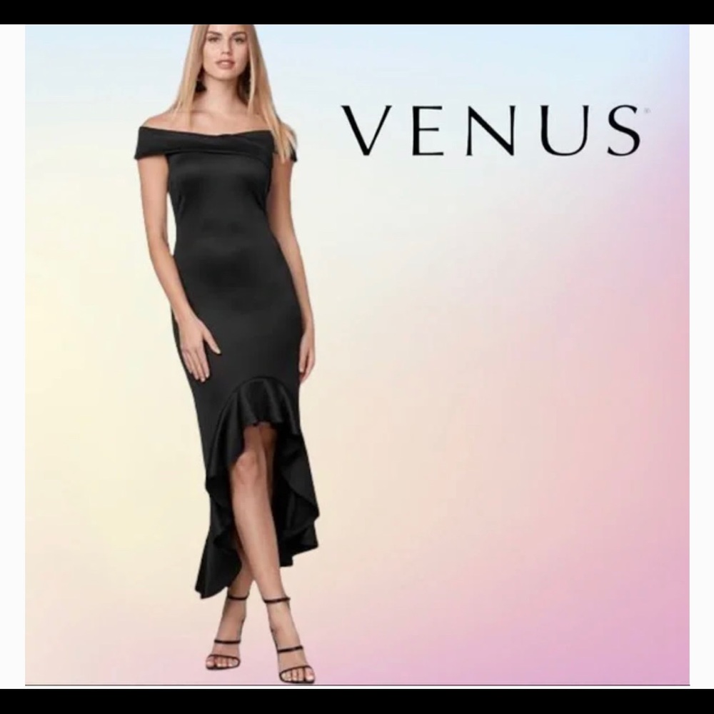 EEUC! VENUS Off Shoulder, High-Low, Asymmetrical Dress - Size Medium